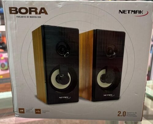 Parlante Pc Madera Netmak Bora 19cm
